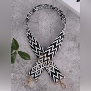 Black and White Geometric Bag or Guitar Strap